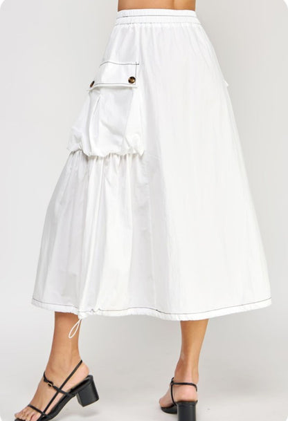 PARACHUTE BUBBLE MIDI SKIRT
