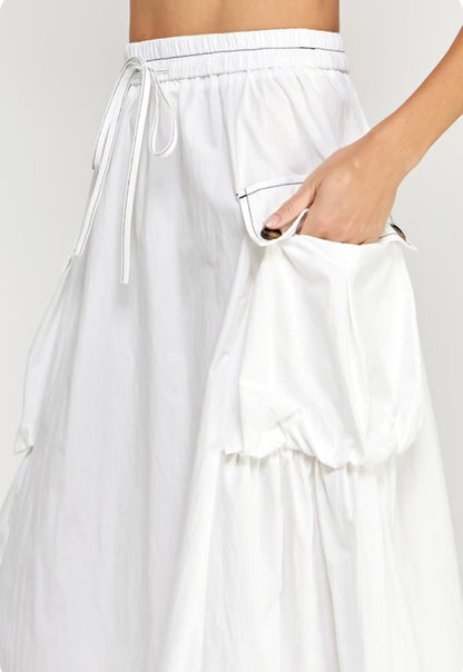 PARACHUTE BUBBLE MIDI SKIRT