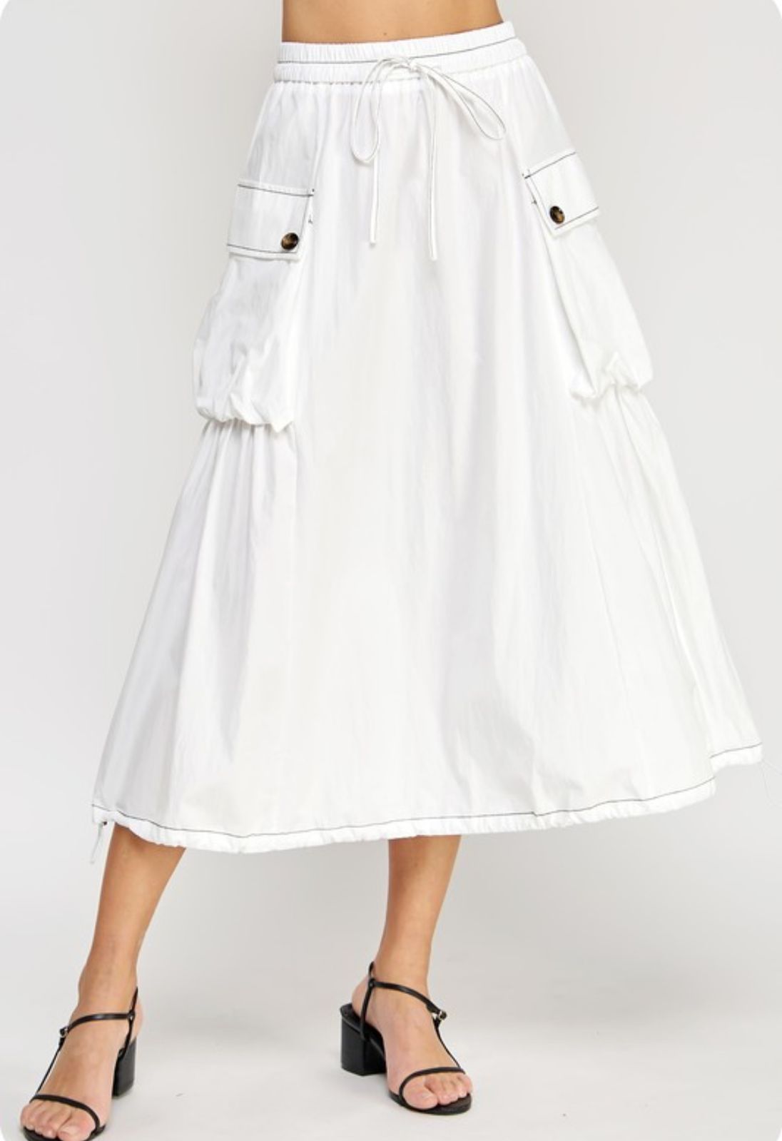 PARACHUTE BUBBLE MIDI SKIRT