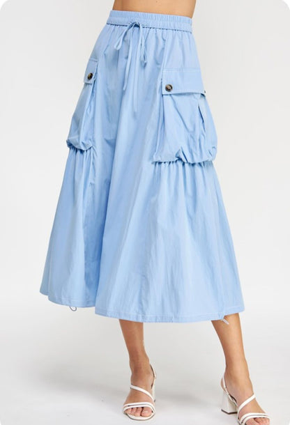 PARACHUTE BUBBLE MIDI SKIRT