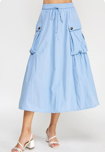 PARACHUTE BUBBLE MIDI SKIRT