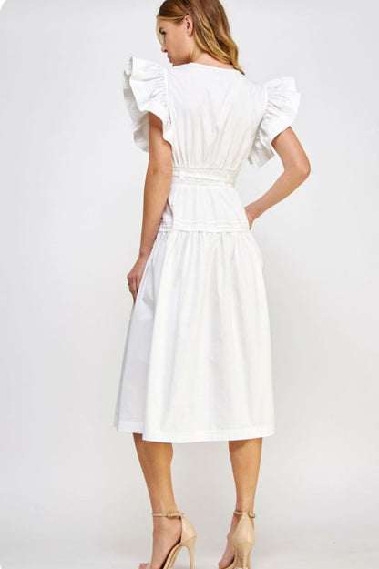 FLUTTER PEPLUM DRESS