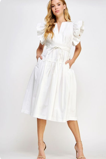 FLUTTER PEPLUM DRESS