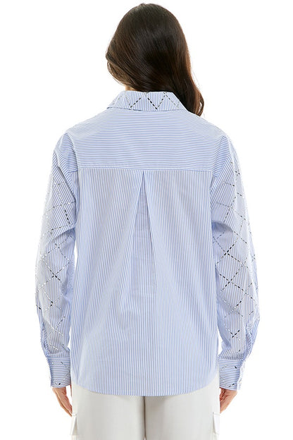 ARGYLE RHINESTONE SHIRT