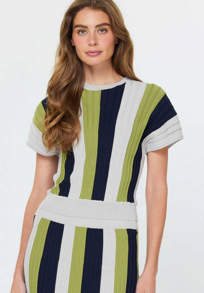 COLOR BLOCK SWEATER SET