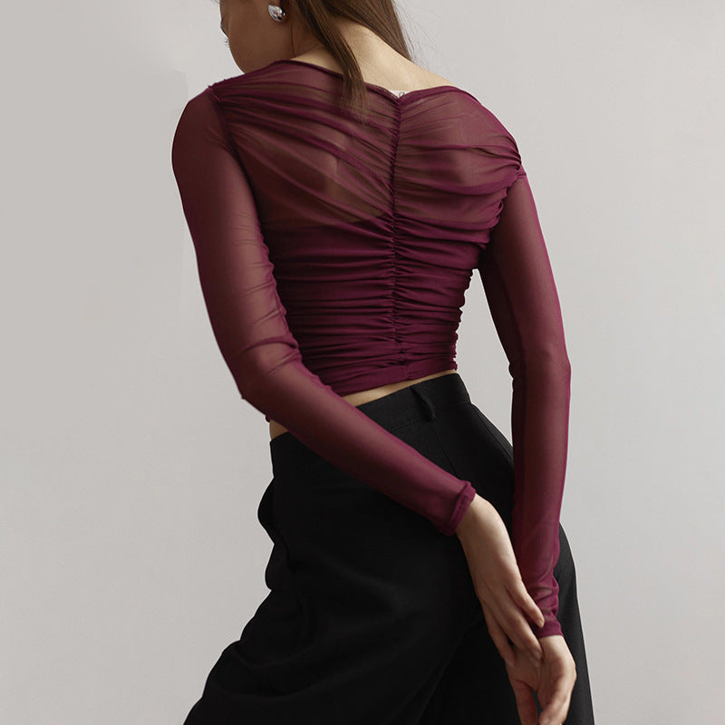 DRAPED SLEEVED TOP