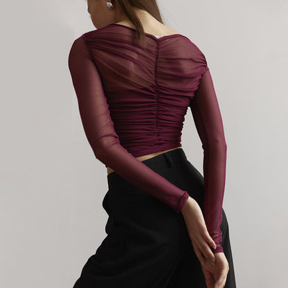 DRAPED SLEEVED TOP