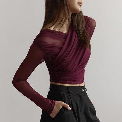 DRAPED SLEEVED TOP