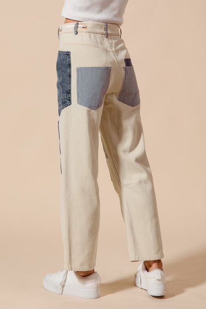 UNEVEN PATCH PANTS