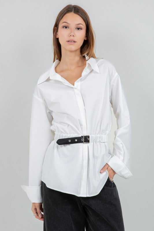 BELTED SHIRT
